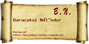 Baracskai Nándor névjegykártya