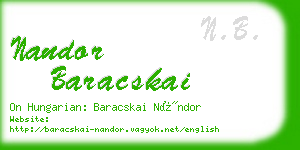 nandor baracskai business card